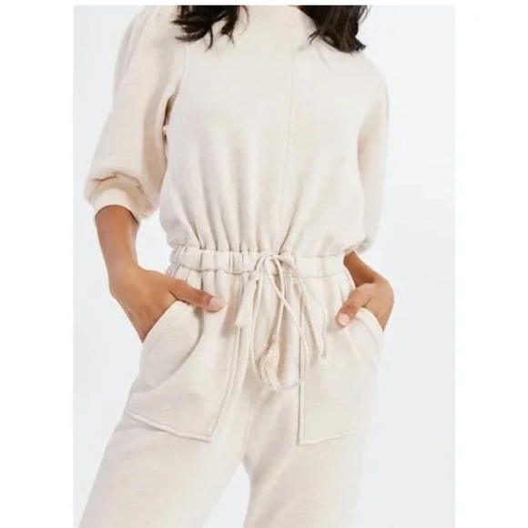 Something Navy S cream Lounge Jumpsuit - Picture 8 of 8